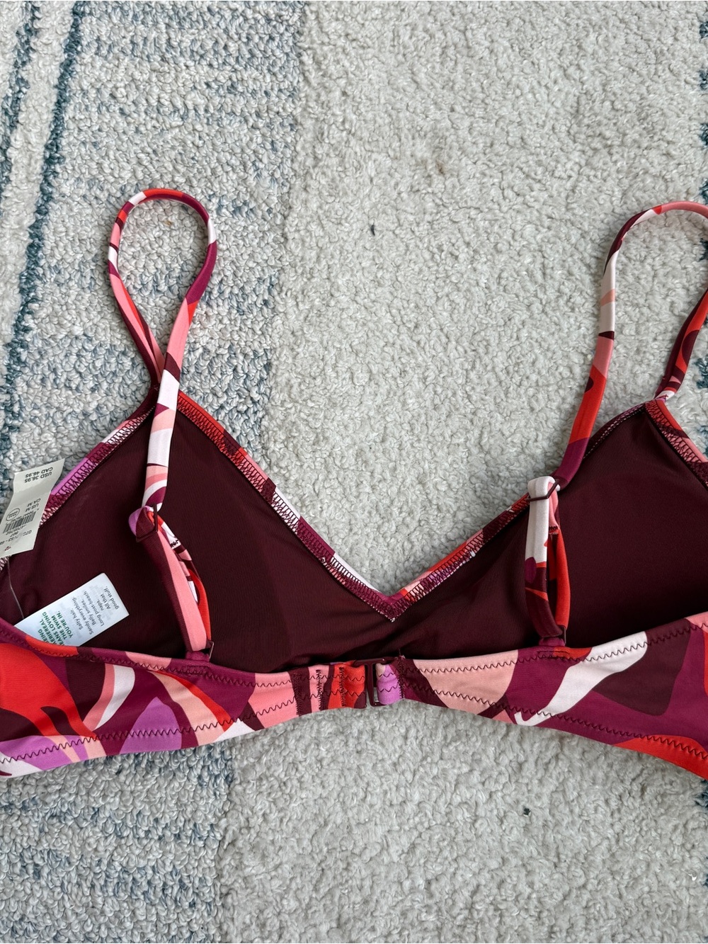 NWT - Aerie Bathing Suit Top - Pink & Red - Picture 4 of 6